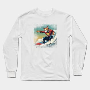 Surfing cat Long Sleeve T-Shirt